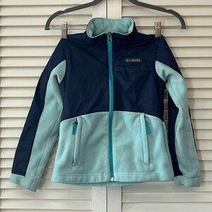 Columbia fleece jacket two-tone blue child small 7/8 unisex